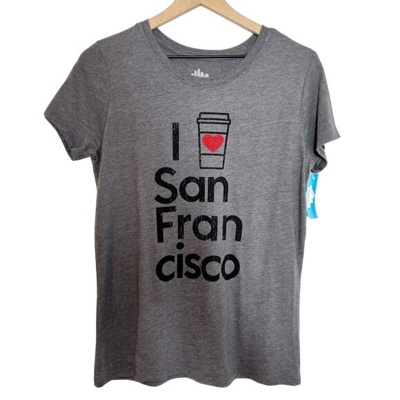 I LOVE SAN FRANCISCO GREY SHORT SLEEVE WOMEN SHIRT BRAND NEW MEDIUM - Picture 1 of 4